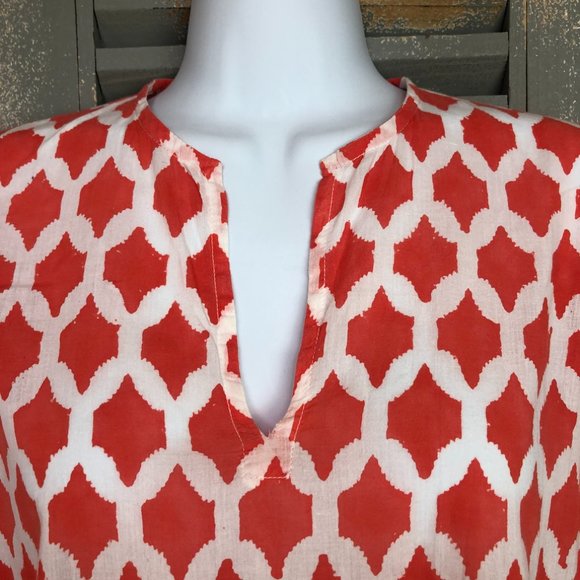 Roberta Roller Rabbit For Piperlime Kurta With Border Tunic Top Sz XS - Picture 3 of 12